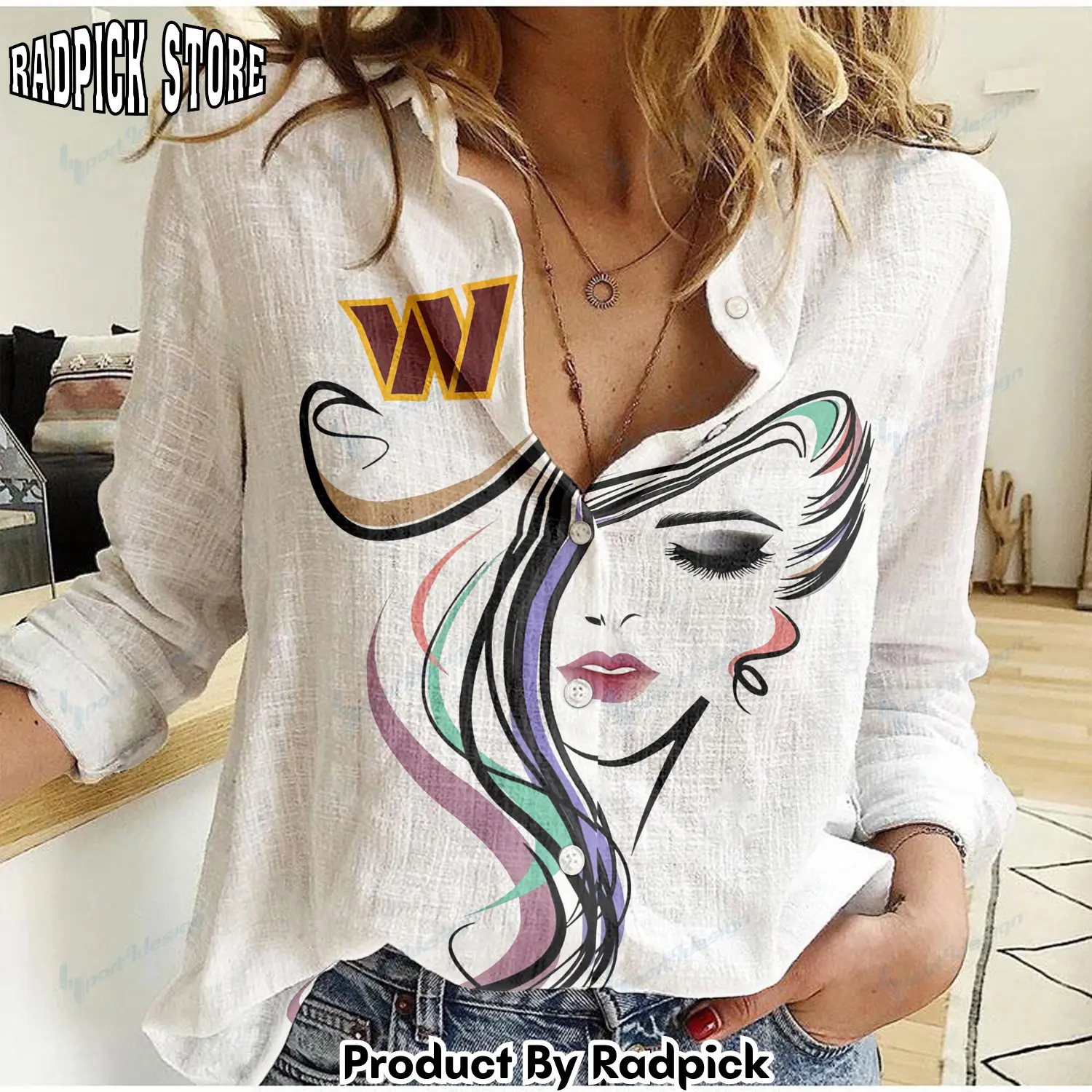 Radpick washington commanders woman shirt rp66227